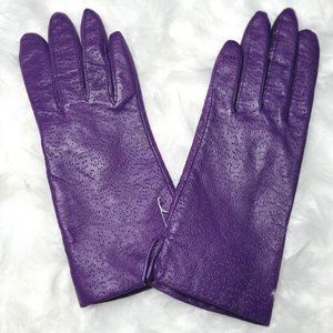 Small Purple Leather Fownes Gloves